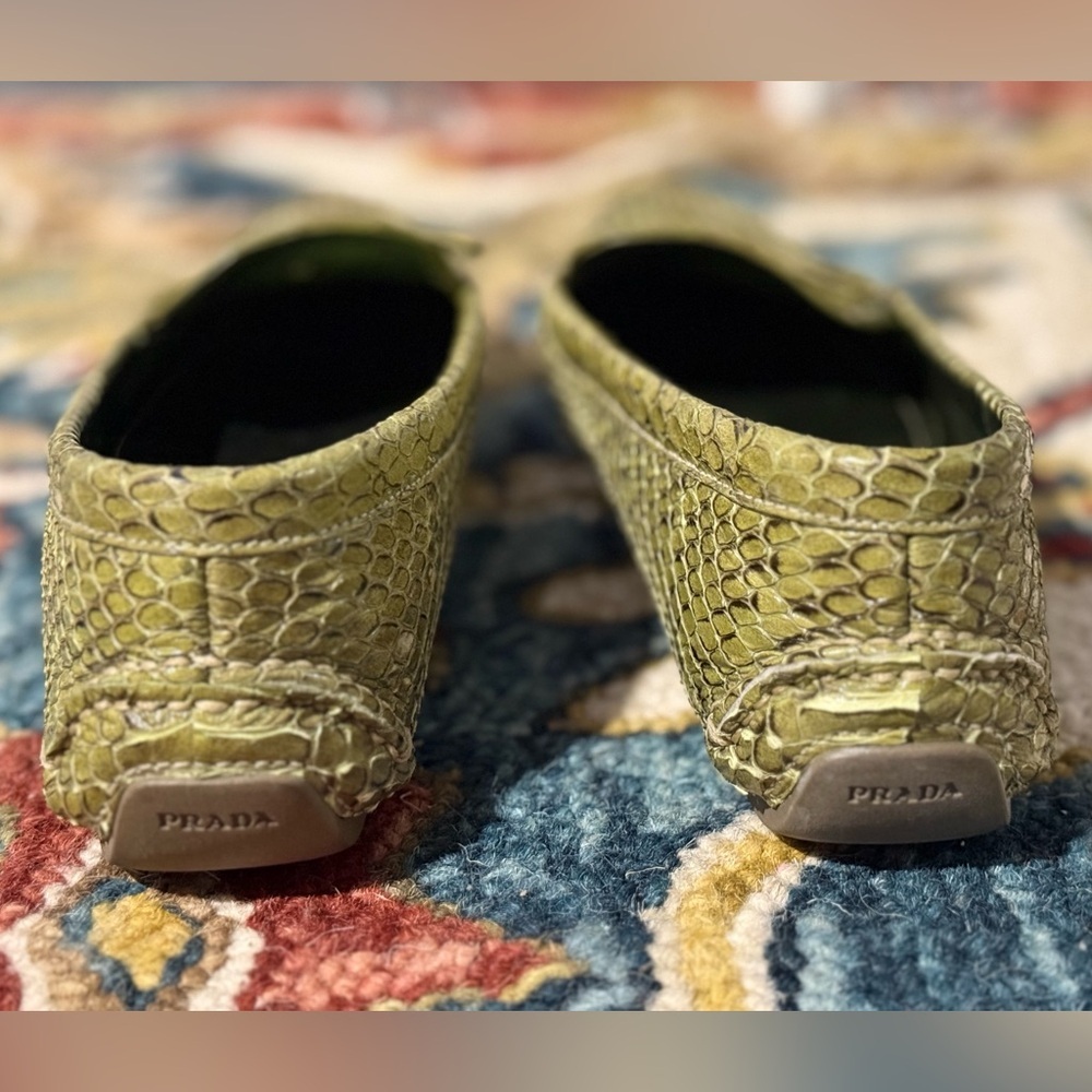 Prada Loafers - Green Snakeskin - Picture 8 of 15